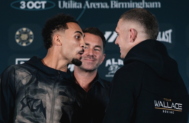 Whittaker and Wallace clashed at Thursday's final press conference Photo Credit: Matchroom Boxing