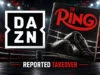 DAZN logo beside The Ring magazine in a graphic illustrating the reported DAZN Ring Magazine takeover.