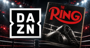 DAZN logo beside The Ring magazine in a graphic illustrating the reported DAZN Ring Magazine takeover.