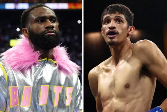 Jaron Ennis says he will "fold up" Sebastian Fundora if they fight Photo Credit: Cris Esqueda/Matchroom/Premier Boxing Champions