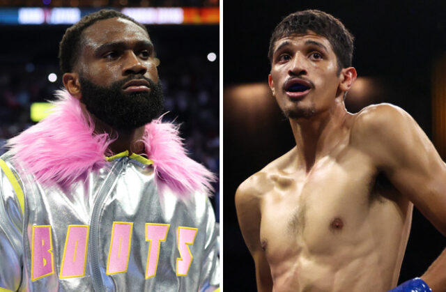 Jaron Ennis says he will "fold up" Sebastian Fundora if they fight Photo Credit: Cris Esqueda/Matchroom/Premier Boxing Champions Jaron Ennis says he will "fold up" Sebastian Fundora if they fight Photo Credit: Cris Esqueda/Matchroom/Premier Boxing Champions