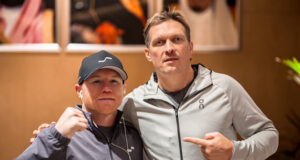 Canelo Alvarez arrived into Riyadh on Sunday alongside Oleksandr Usyk