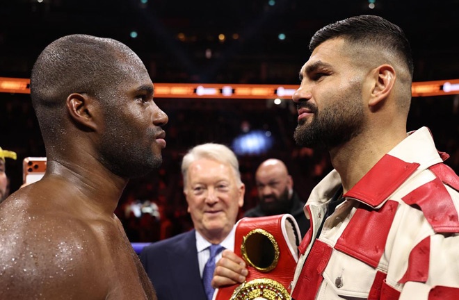 Dubois and Hrgovic came face-to-face Photo Credit: Queensberry, Leigh Dawney