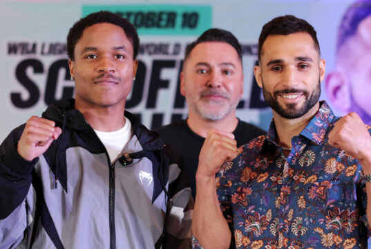 Floyd Schofield faces Lucas Bahdi for the vacant WBA lightweight world title in Chicago Photo Credit: Golden Boy Promotions