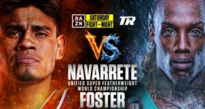 Emanuel Navarrete faces O'Shaquie Foster in a super featherweight title unification in Texas on Saturday, live on DAZN Photo Credit: Top Rank