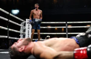 Sebastian Fundora vs Ermal Hadribeaj – Results & Report Sebastian Fundora knocked out Ermal Hadribeaj in the final seconds in Las Vegas Photo Credit: Cris Esqueda/Premier Boxing Champions