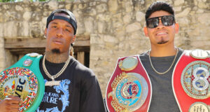 Emanuel Navarrete faces O'Shaquie Foster in a super featherweight world title unification on Saturday in Texas Photo Credit: Top Rank