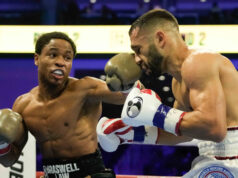 Floyd Schofield climbed off the canvas to beat Lucas Bahdi and capture the vacant WBA lightweight world title in Chicago Photo Credit: Golden Boy Promotions