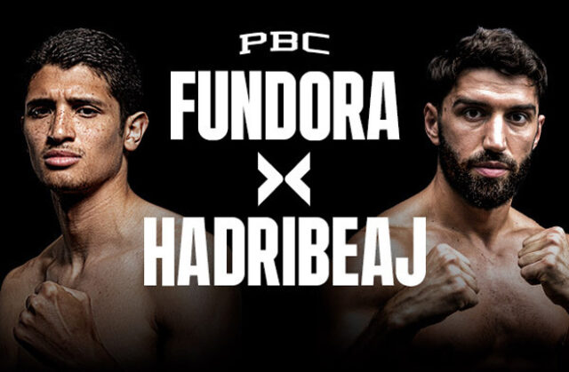 Sebastian Fundora defends his WBC super welterweight world title against Ermal Hadribeaj in Las Vegas on Saturday Photo Credit: PBC Sebastian Fundora defends his WBC super welterweight world title against Ermal Hadribeaj in Las Vegas on Saturday Photo Credit: PBC