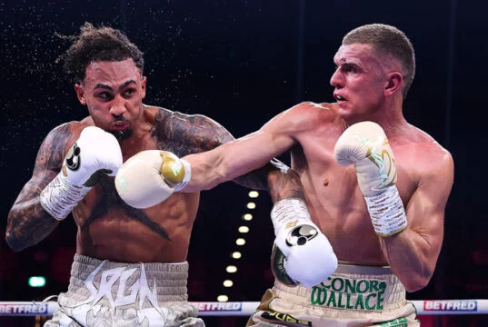 Ben Whittaker survived a final round scare to beat Conor Wallace by unanimous decision in Birmingham Photo Credit: Mark Robinson Matchroom Boxing